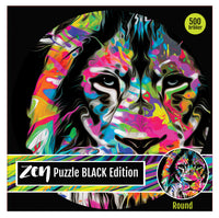 Zen puslespil black løve 500 brikker rund