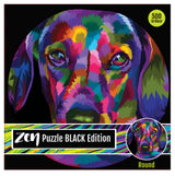 Zen puslespil black hund 500 brikker rund