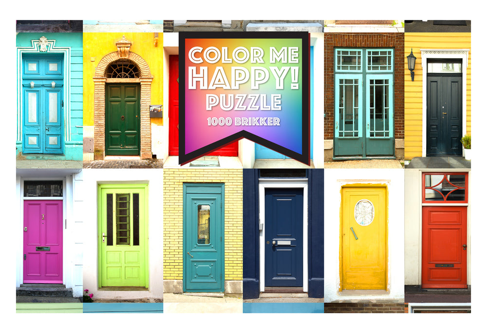 Puslespil Color me happy døre collage 1000 brikker