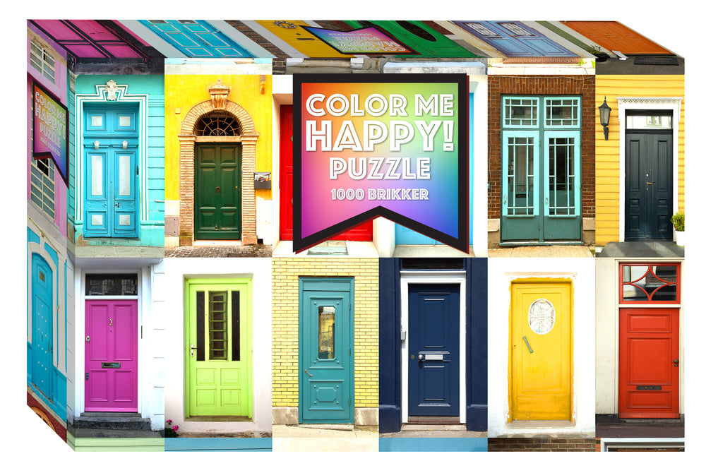 Puslespil Color me happy døre collage 1000 brikker