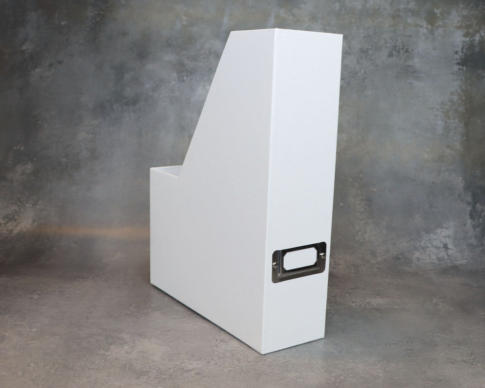 Tidsskriftskassette karton hvid A4