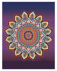 Diamond Art lærred mandala blomst lilla nuancer 40x50 cm