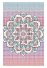 Diamond Art lærred mandala blomst rosa/grøn 20x30 cm