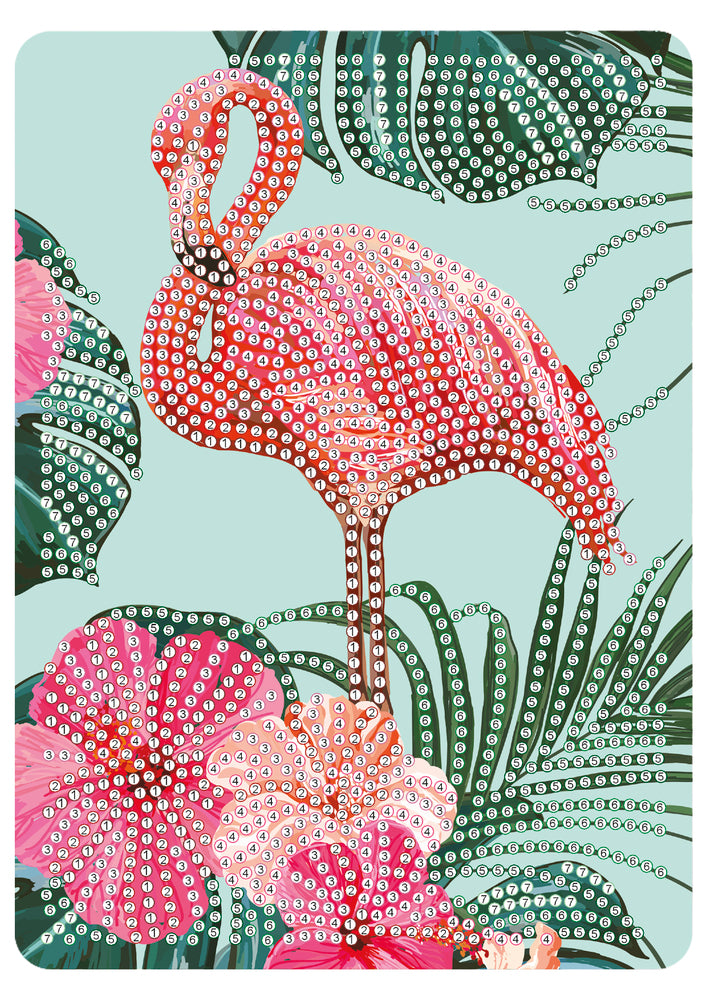 Diamond Art flamingo 13x18 cm
