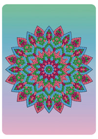 Diamond Art mandala blomst pastelfarver 13x18 cm