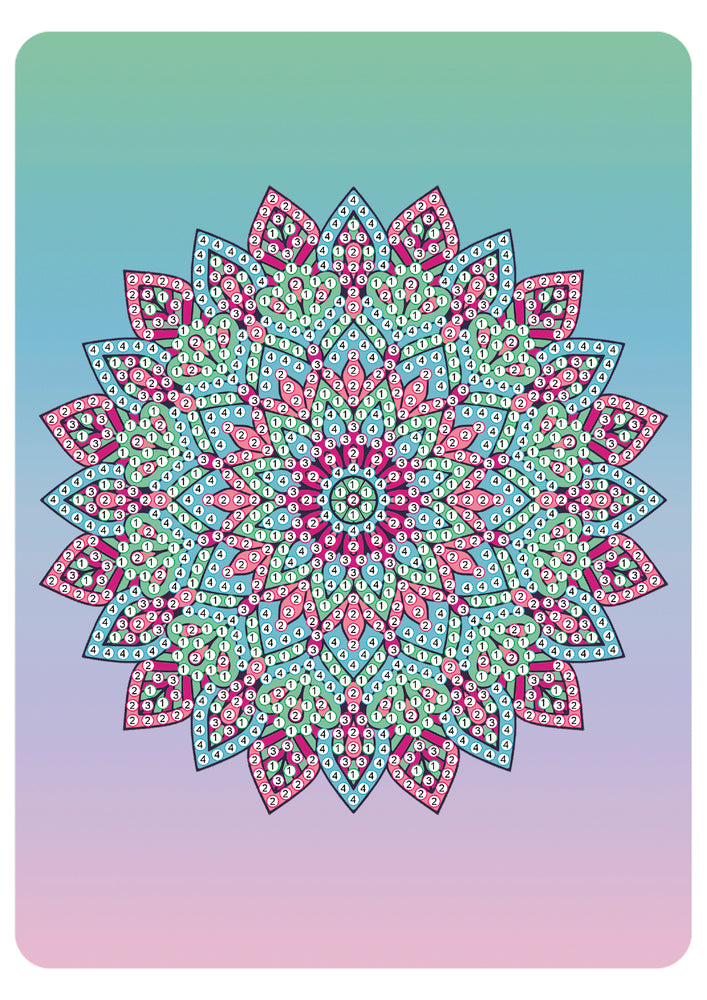 Diamond Art mandala blomst pastelfarver 13x18 cm