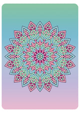 Diamond Art mandala blomst pastelfarver 13x18 cm