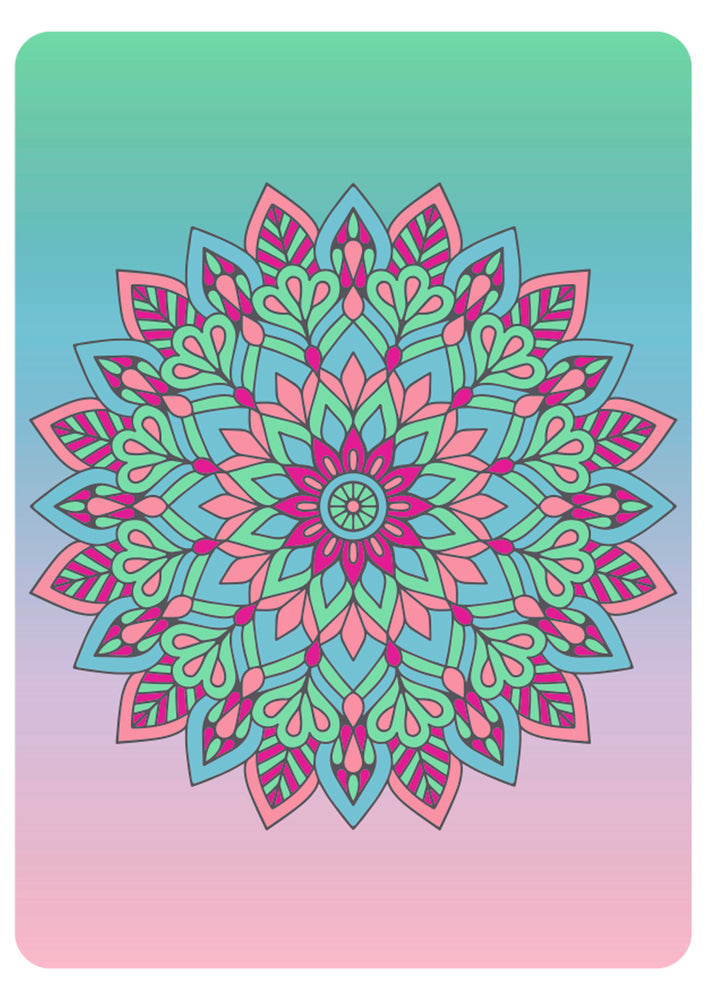 Diamond Art mandala blomst pastelfarver 13x18 cm