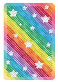 Diamond Art striber regnbue farver  m/stjerner 10x15 cm