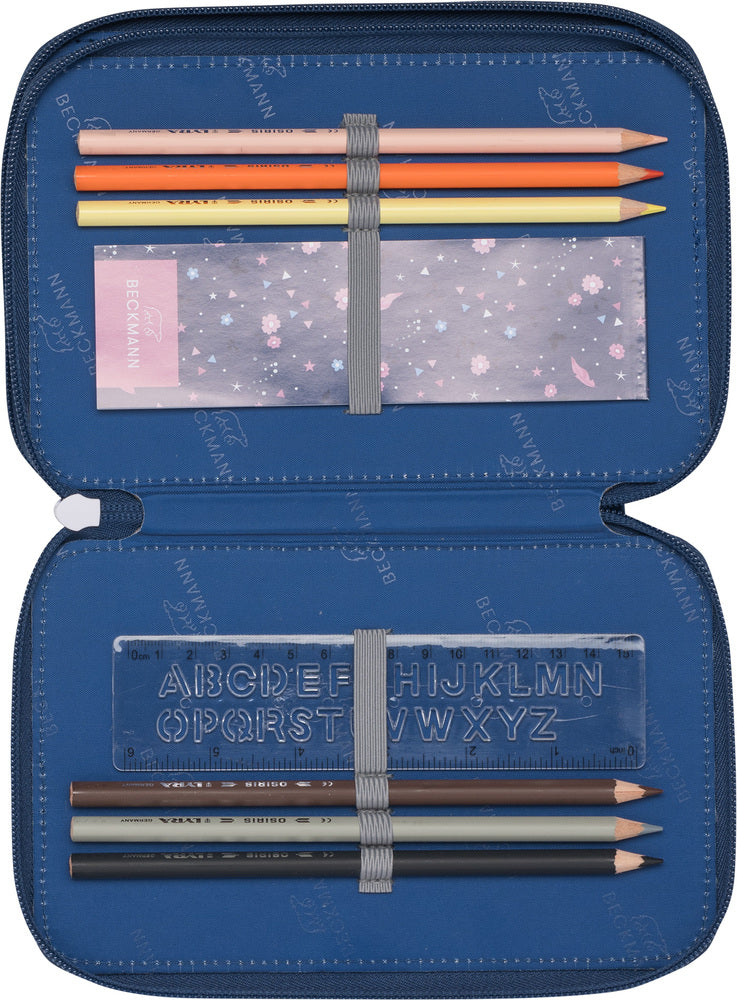 Penalhus Beckmann triple forest deer blue m/indhold