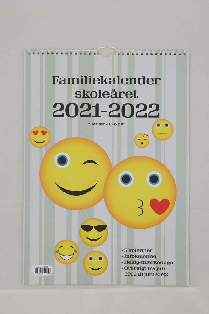 SKOLEFAMILIEKALENDER 2021/22 A3 SMILEY