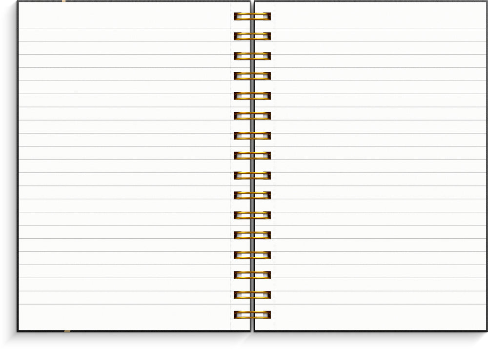 Notesbog A5 Notes BLACK/GULD KARTON 150 linjeret sider