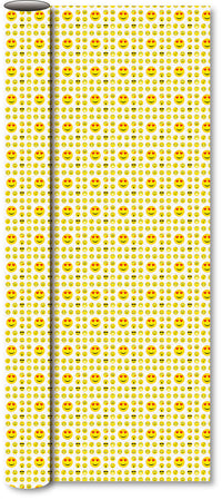 Bogbind/gavepapir smiley ansigter 70cmx2m 80 g