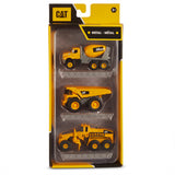 CAT Die Cast 3 Pack - Concrete Mixer, Dump Truck, & Grader.
