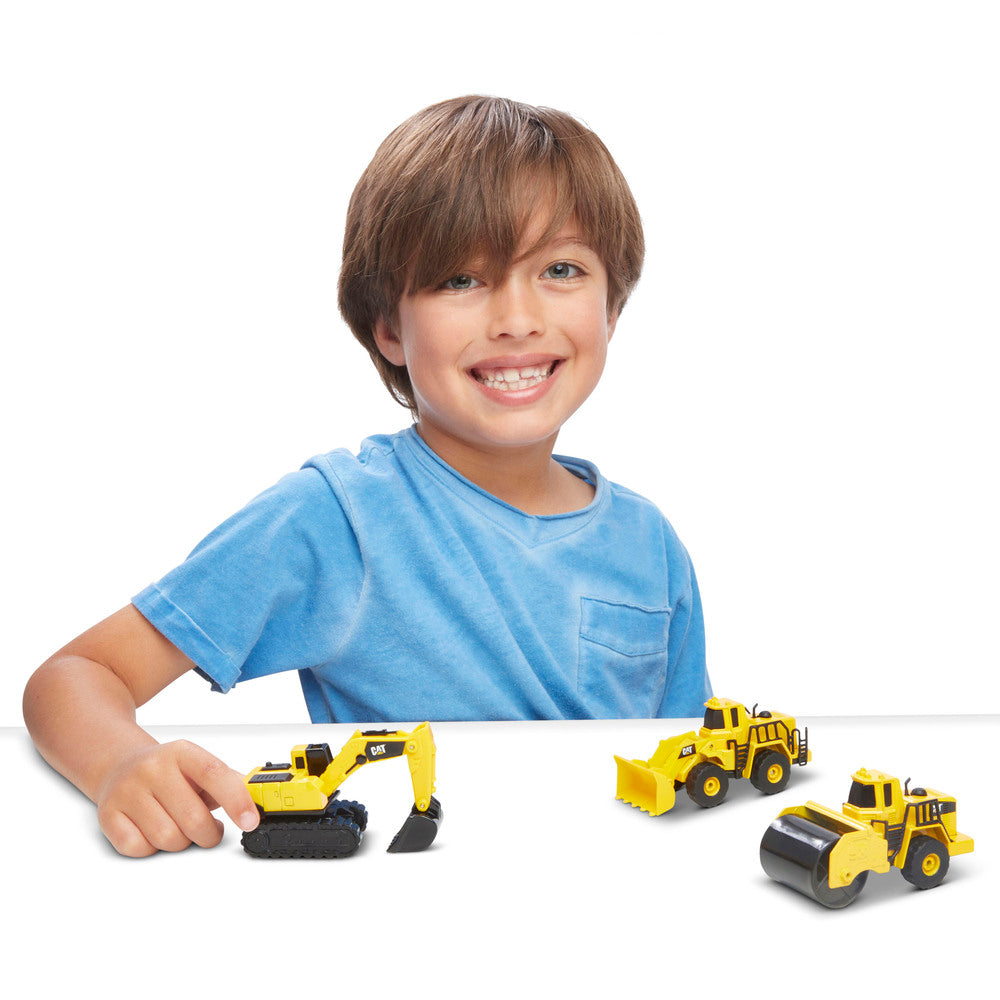CAT Die Cast 3 Pack Front Loader, Excavator, & Steam Roller
