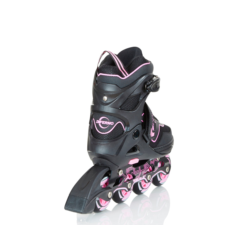 Inferno inliner rulleskøjte pink justerbar 31-34