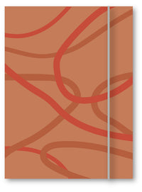 Elastikmappe A4 orange m/lak ovale cirkler 3 orange nuancer