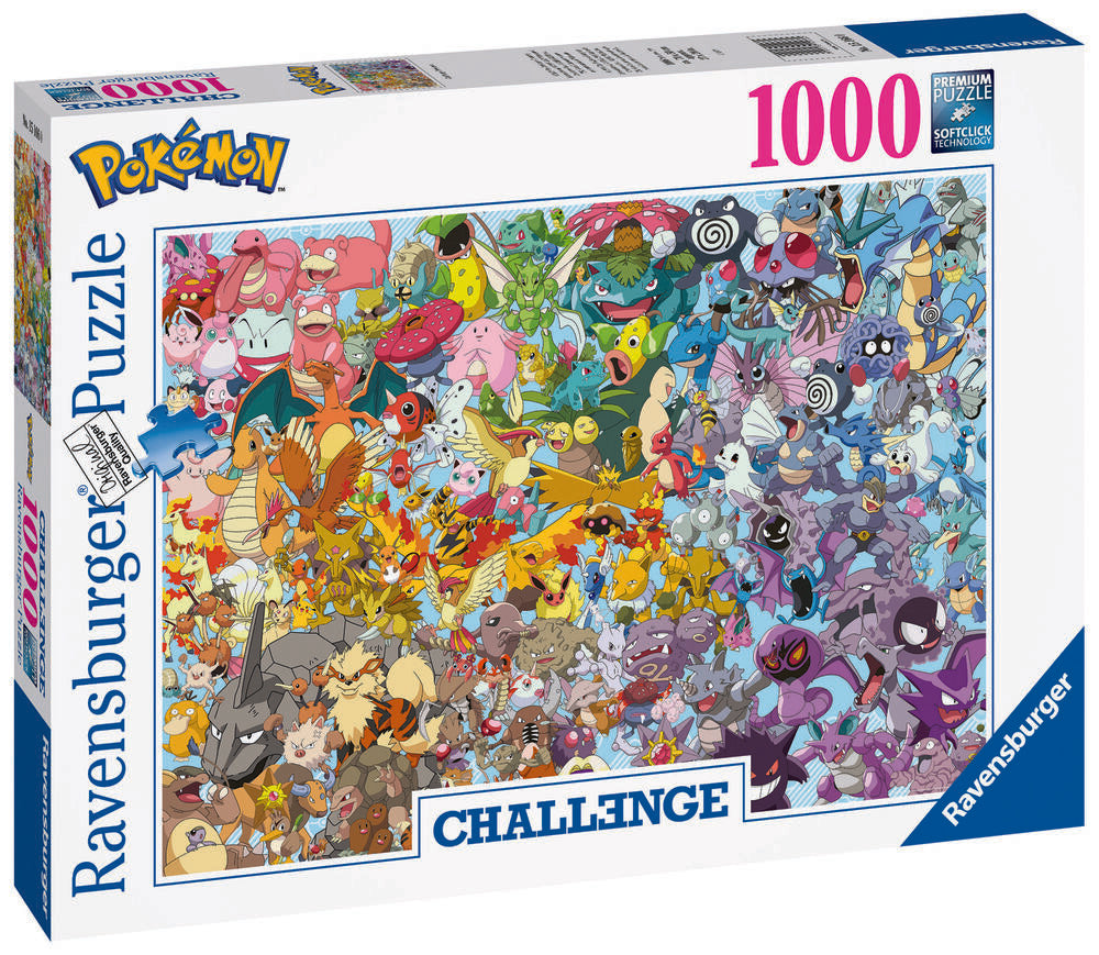 Puslespil Challenge Pokémon 1000 brikker