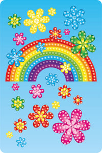 Diamond Art regnbue/blomster 10 x 15 cm