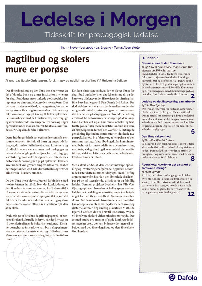 Ledelse i Morgen. Nr. 3. November 2020 (E-tidsskrift, pdf)