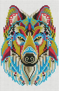 Diamond Art lærred ulv 30 x 20 cm