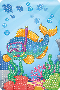 Diamond Art fisk m/dykkerbriller 10 x 15 cm