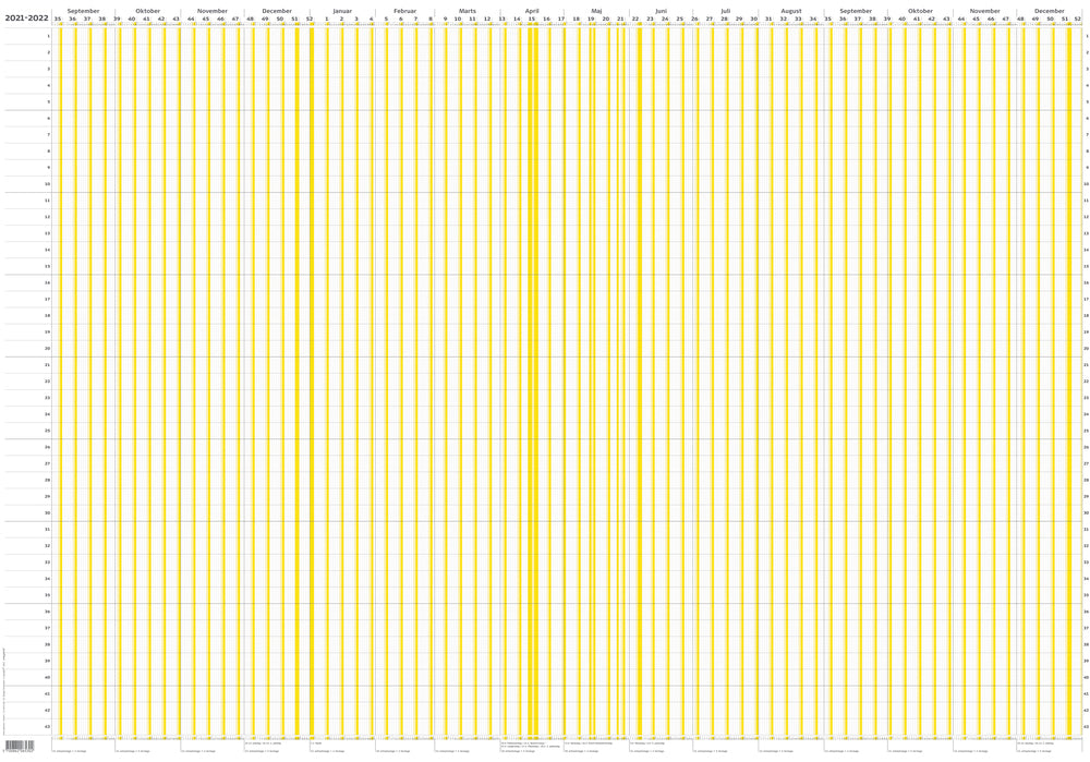 Whiteboard ferieplanner 2021/2022 Mayland