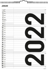 Familiekalender A4 sort/hvid 2 kol. 2022 Mayland