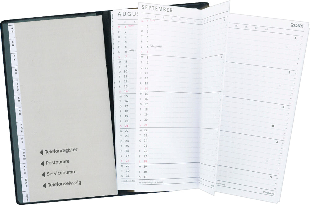 Index planner måned vinyl grå 2022 9 x 17 cm Mayland