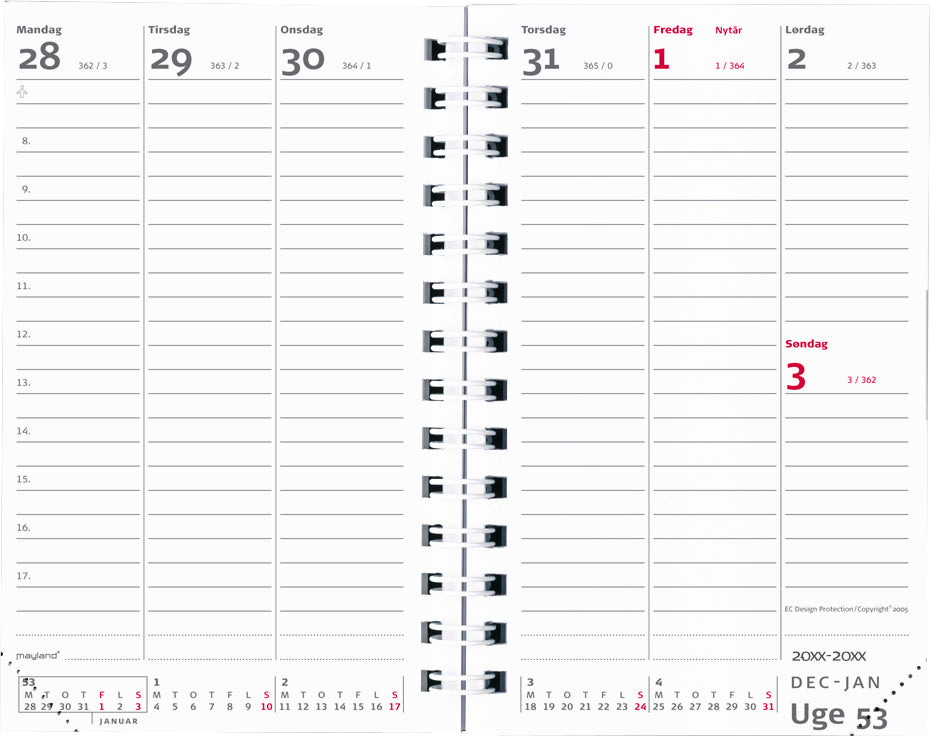 Mini planner højformat refill 2022 8 x 13 cm Mayland