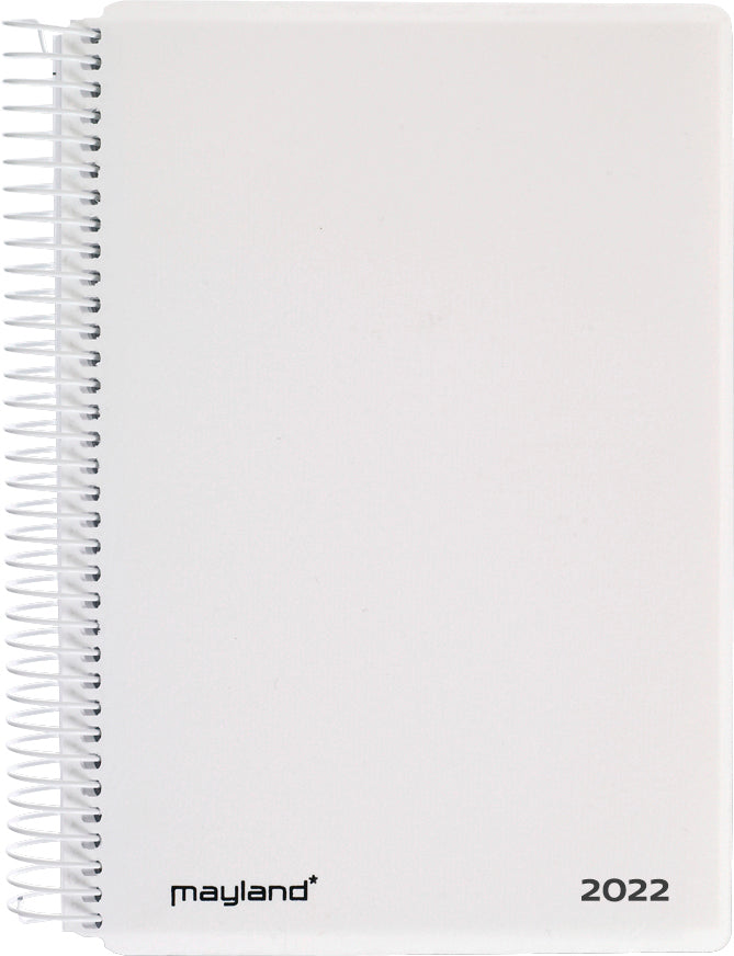 Spiralkalender 1 dag pp hvid 2022 12 x 17 cm Mayland