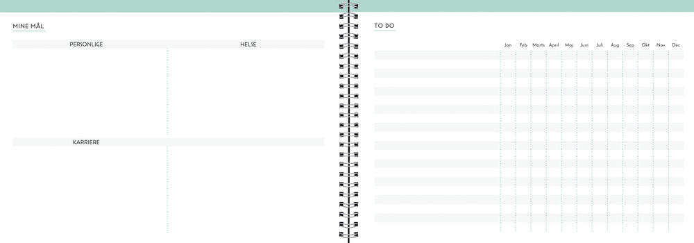 Life planner A5 week green ambitions 2022 Mayland