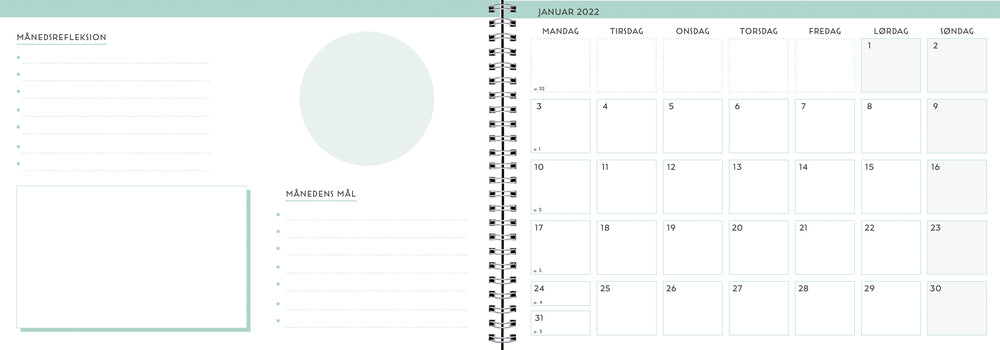 Life planner A5 week green ambitions 2022 Mayland