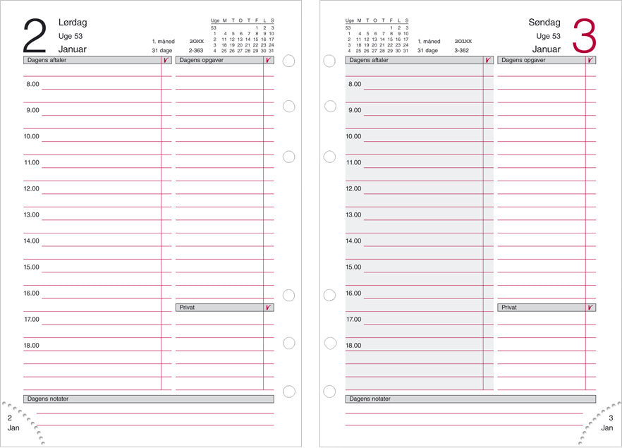 System mm dagkalender refill 2022 12 x 17 cm Mayland