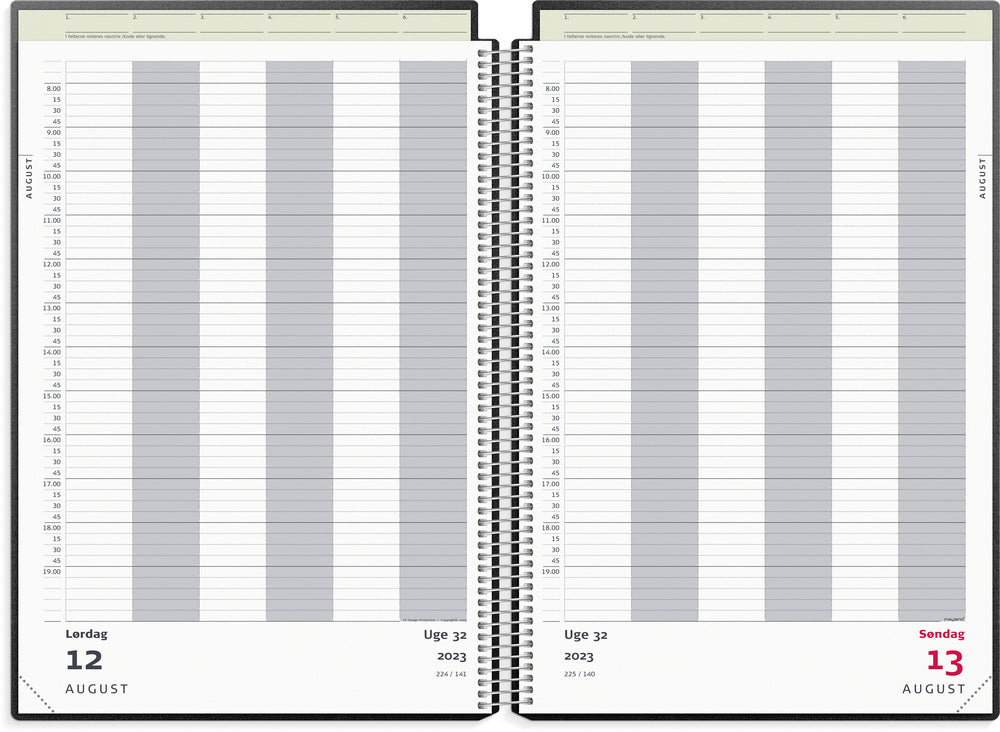 Aftalekalender A4 1 dag pp sort 2023 Mayland