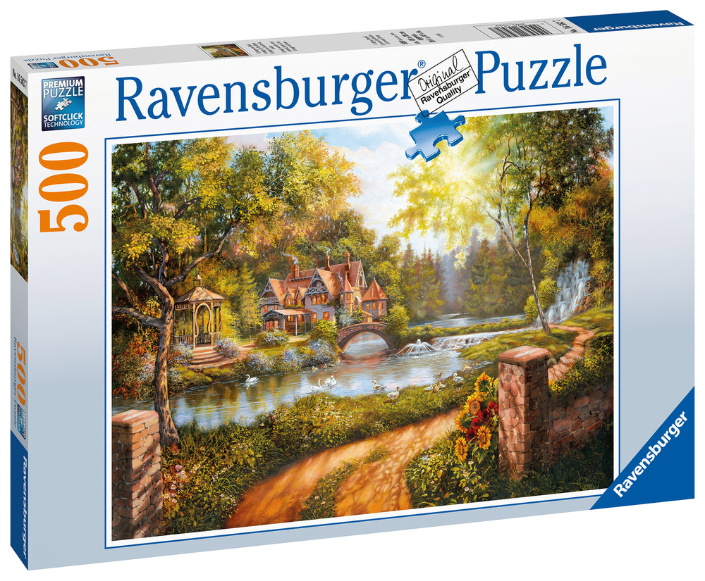 Puslespil Cottage by the River 500 brikker