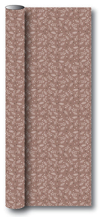 Gavepapir rose gold/brun metallic grene/stjerner 3 m x 70 cm