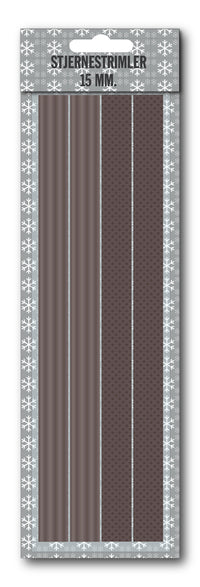 Stjernestrimler glitter 15 mm