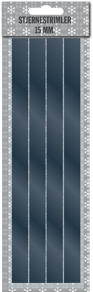 Stjernestrimler blå mat metallic 15 mm 16 stk
