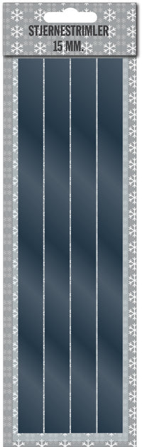 Stjernestrimler blå mat metallic 15 mm 16 stk