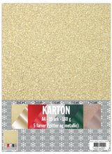 Karton A4 5 glitter farver