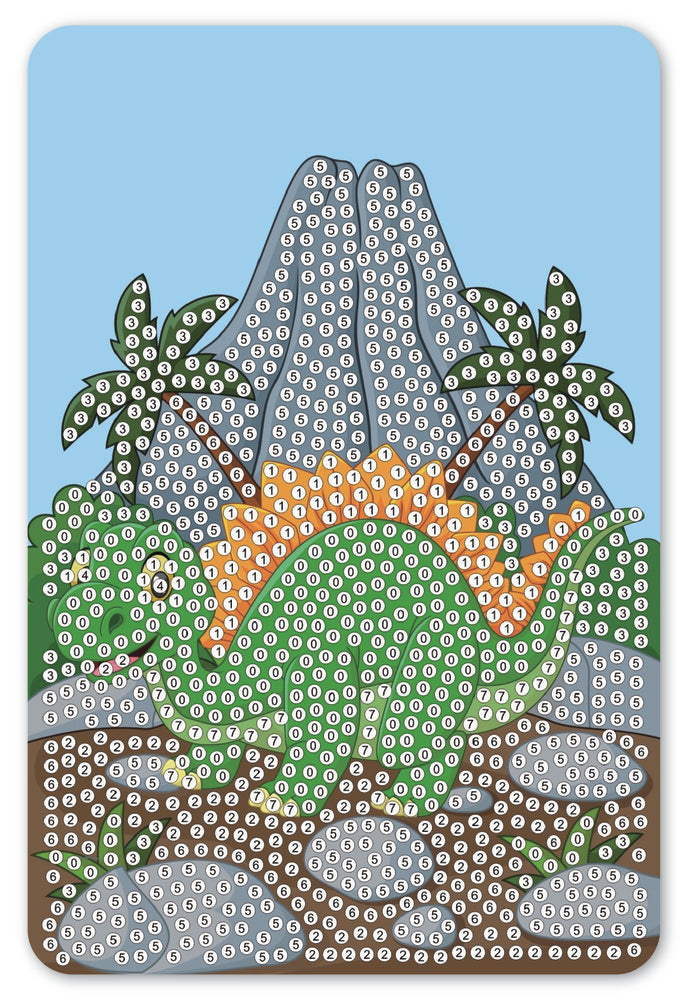 Diamond Art dinosaur/vulkan 10 x 15 cm