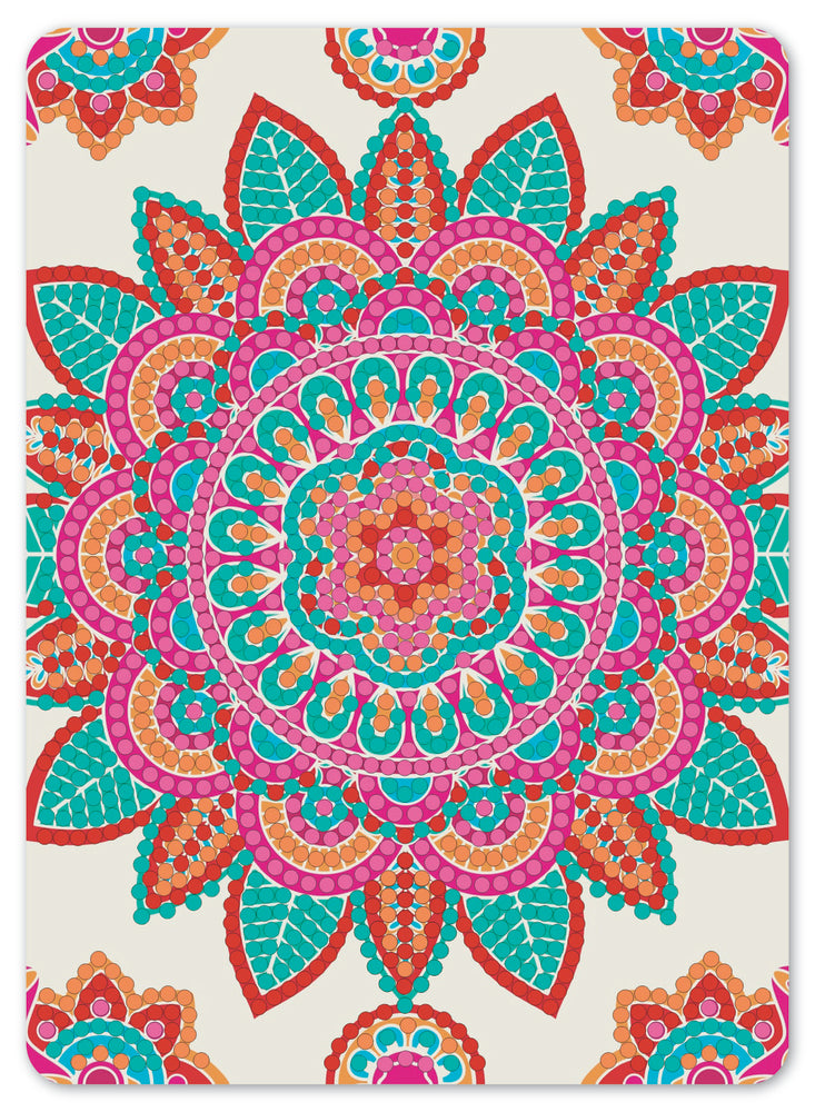 Diamond Art mandala rød/grøn/pink 13 x 18 cm