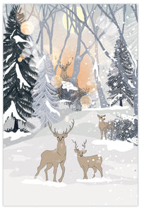Diamond Art lærred vinterlandskab m/rensdyr 30 x 20 cm