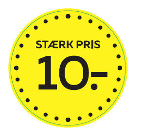 Bogetiket STÆRK PRIS 10,- gul ø55mm /100 stk