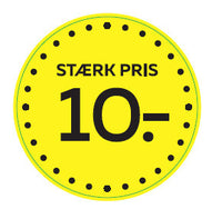 Bogetiket STÆRK PRIS 10,- gul ø55mm /100 stk
