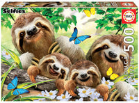 Puslespil sloth family selfie 500 brikker