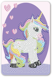 Diamond Art Enhjørning med Hjerte 10 x 15 cm