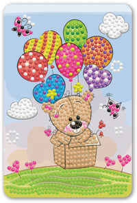 Diamond Art Bamse i luftballon med balloner 10 x 15 cm