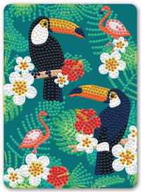 Diamond Art Pelikaner/blomster 13 x 18 cm